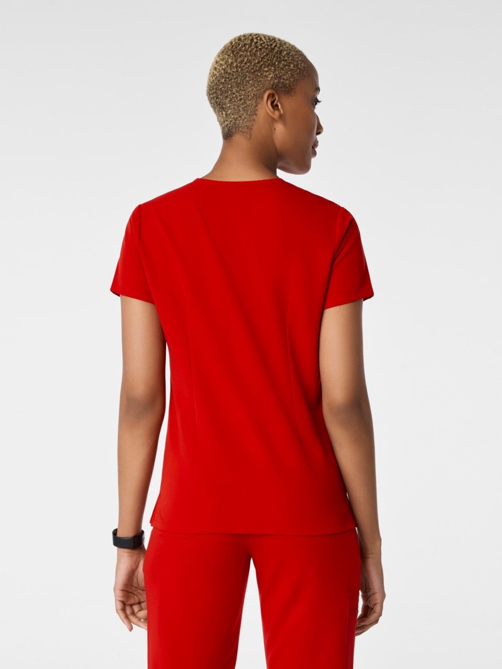 FIGS Winning Red Catarina V-Neck Scrub Top M, EUC - Picture 3 of 10